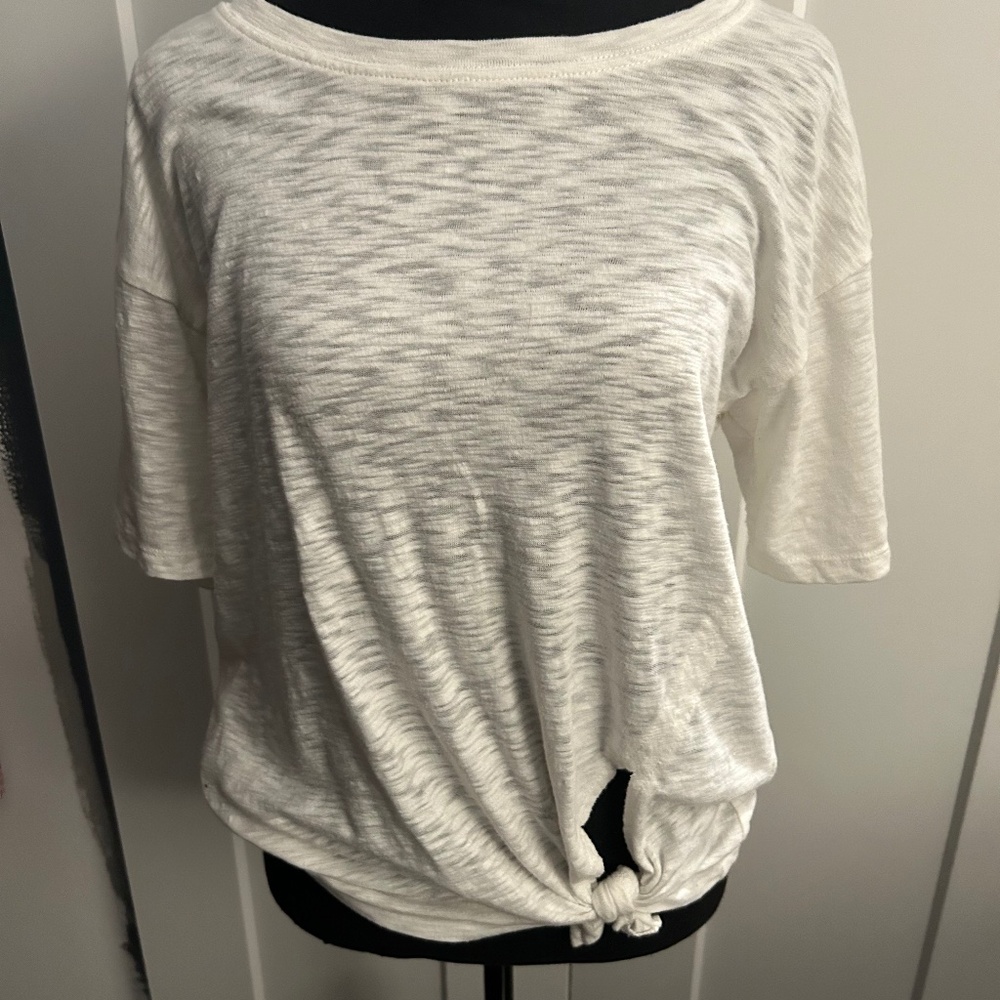 "Mystree" Short sleeve cotton tie knot shirt